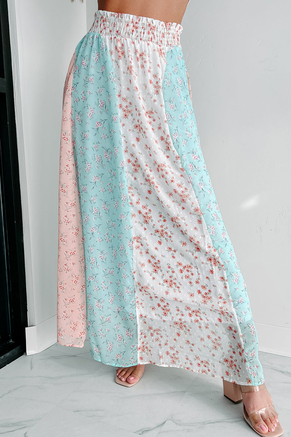 Multi Floral Print Maxi Skirt