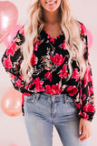 Ruffled Collar Floral Blouse