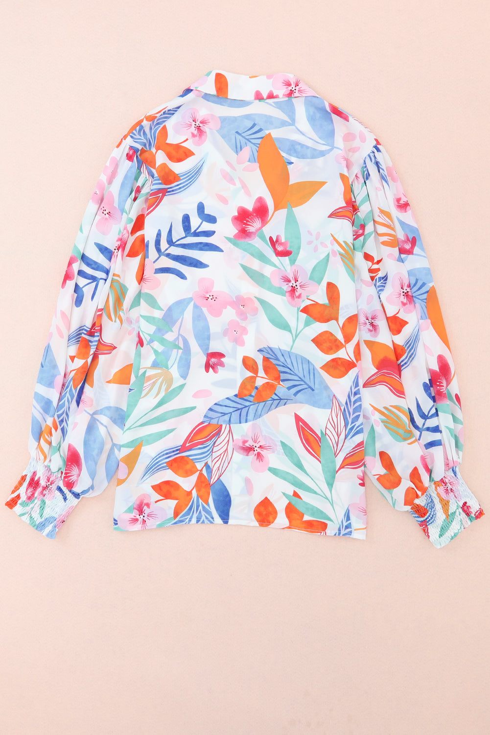 Vibrant Floral Printed Billowy Sleeve Shirt