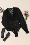 Bubble Sleeve Scalloped Lace Bodysuit