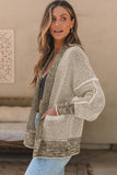 Gray Textured Knit Pocketed Duster Cardigan