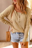 Waffle Knit Henley Top