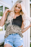 Gradient Leopard Lace V Neckline Tank Top