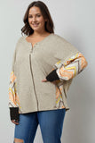 Plus Size Chevron Sleeves Top