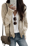 Gray Textured Knit Pocketed Duster Cardigan