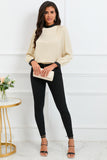 Color Block Bow Back Mock Neck Blouse