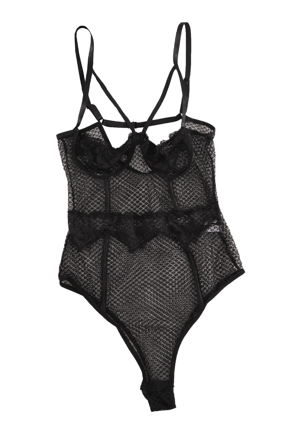 Lace Splicing Mesh Teddy Lingerie