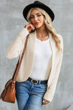 Cardigan gris ouvert sur le devant en tricot Popcorn