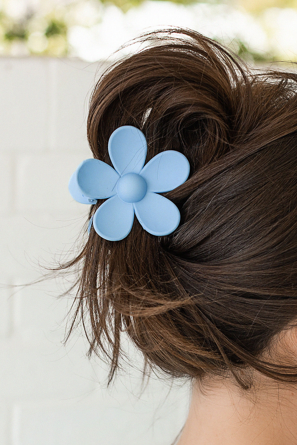 Pince à cheveux fleur rose 