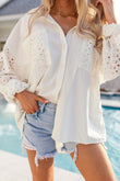 Lace Patch Chest Pocket Button-Up Shirt