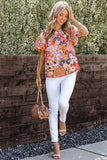 Floral Crewneck Long Sleeve Blouse