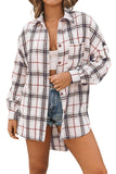 Oversized Plaid Pattern Shacket with Slits