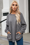 Exposed Seam Twist Open Back Oversized Sweatshirt