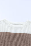 Color Block Knitted O-neck Pullover Sweater