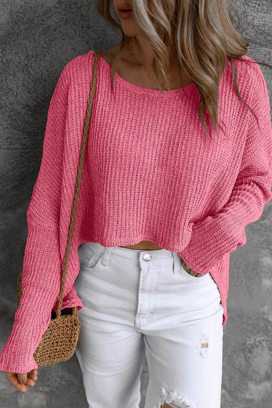 Slouchy Dolman Sleeve High Low Sweater