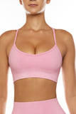 Soutien-gorge de sport actif rose croisé à bretelles dans le dos