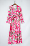 Surplice V Neck Floral Maxi Dress