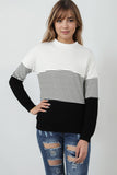 Striped Contrast Colorblock Knit Top