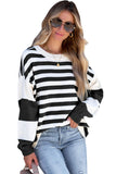 Stripe Drop Shoulder Striped Pullover Sweatshirt