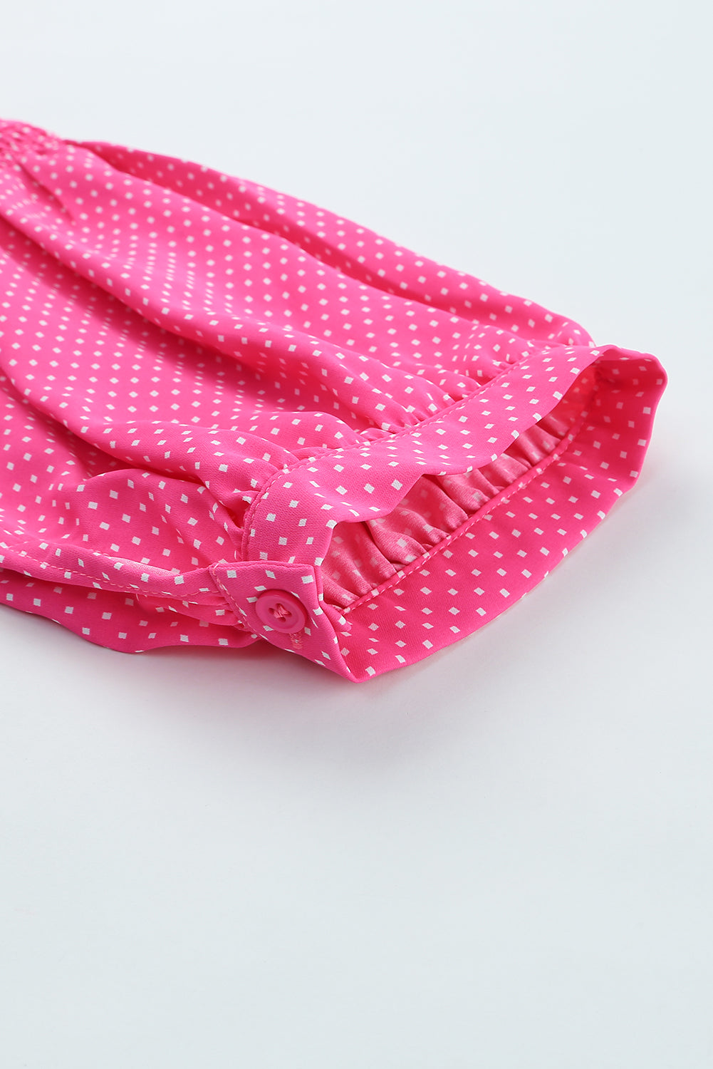 Chemise ample rose à manches 3/4 et imprimé à pois 