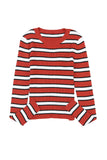 Striped Print Ribbed Knit Slim Fit Top