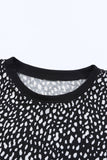 Animal Spotted Print Round Neck Long Sleeve Top