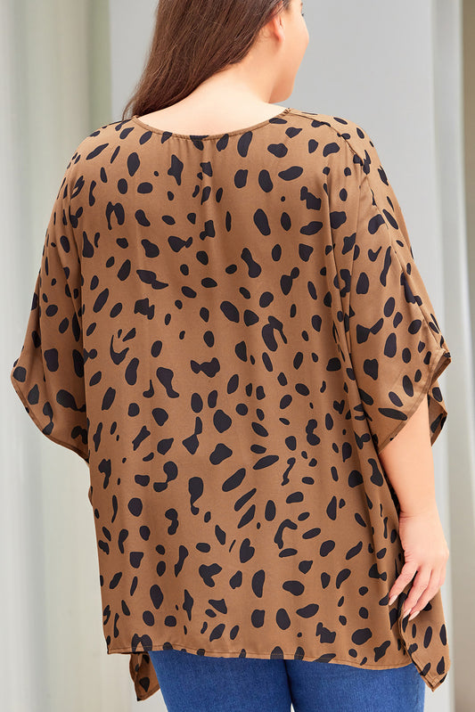 Plus Size Batwing Sleeve Tunic Top