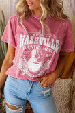 T-shirt délavé minéral graphique Nashville Music City