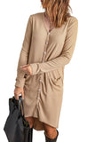 Selected Button Pocketed High Low Cardigan