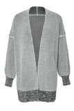 Cardigan gris à poches en tricot texturé