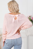 Pull à manches dolman et nœud papillon en ruban rose