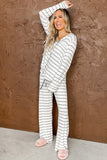 Leopard Print Long Sleeve and Pants Pajamas Set