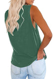 Solid Color Crewneck Sleeveless Top