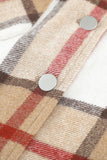 Plaid Print Buttoned Shirt Coat with Pocket