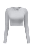 Long Sleeve Seamless Crop Smoke