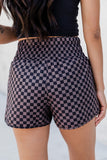 Multicolor Geometric High Waisted Athletic Shorts