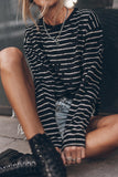 Retro Striped Casual Long Sleeve Top