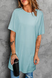 Side Pockets Short Sleeve Tunic Top