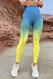 Ombre Wide Waistband Laser Hole Sports Leggings