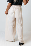 Drawstring Wide Leg Pleated Pants