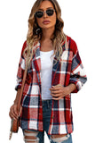 Hooded Plaid Button Front Shacket