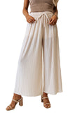 Drawstring Wide Leg Pleated Pants