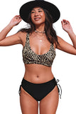 Leopard Print Criss Cross High Waist Bikini Set