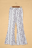 Snakeskin Print Wide Legs Pants