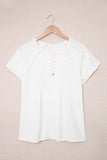 Crochet Eyelet Short Sleeves Top