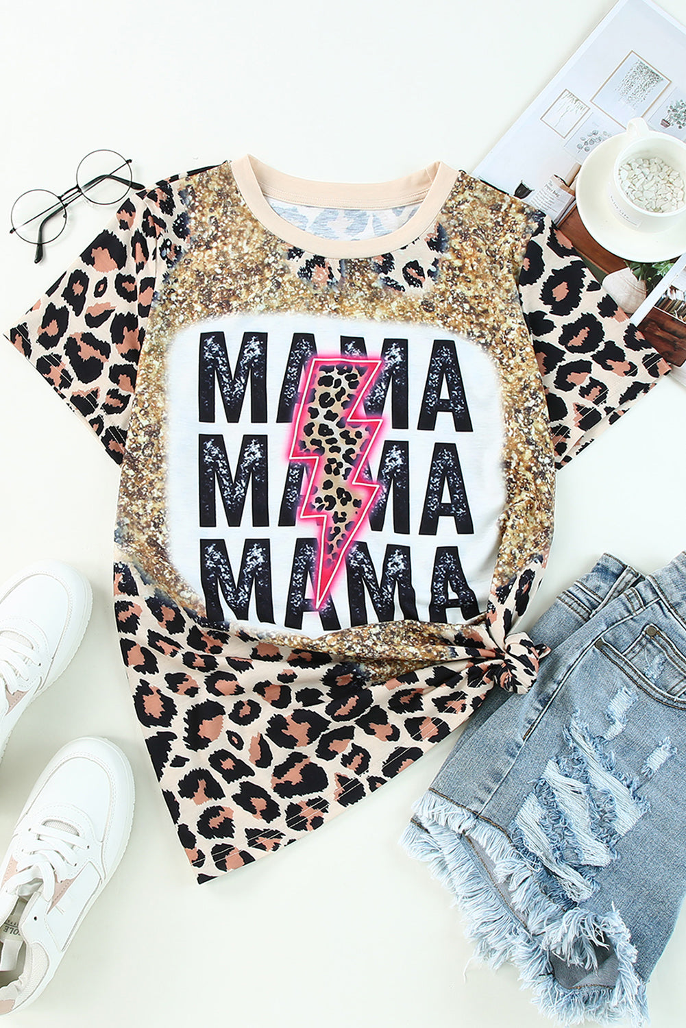 MAMA Lightning Graphic Dyed T Shirt