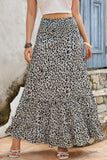 Embellished High Waist Frill Tiered Maxi Skirt