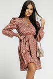 Rhae Jacquard Animal Print Surplice Dress