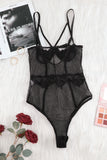 Lace Splicing Mesh Teddy Lingerie