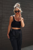 Elastic Waist Drawstring Cuffs Cargo Pants